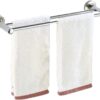 Bathroom Towel Bar Stainless Steel Double Wall Hanging Towel Rack Towel Hanging Towels Balcony Kitchen Bathroom Shelf Tower Hanger/50Cm