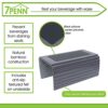 7Penn Natural Bamboo Sofa Armrest - Anti-Slip Couch Coaster Drink Holder Table for Squared Edge Armrests Gray Finish