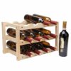 ZYZMH 12Bottle Red Wine Rack DIY Beer Holder Kitchen Bar Solid Wood Display Shelf room wine cabinet hotel wine bottle rack LU720348