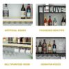 Qunine Wine Rack Wall Mounted - Large Metal Wine Bottle Holder Organizer, Wine Racks Wall Holder Metal, Modern Style Decoration Application, 2-Ti