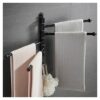 Towel Shelf,Wall Mounted Towel Rail,Towel Holder,Towel Rack,Swing Out Towel Bar Black Finish/Modern Racks for Bathroom or Kitchen, Metal Towel Ba