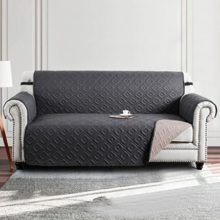 Moonlight Bedding Sofa Cover 3 Seater Reversible Quilted Sofa Covers Adjustable Waterproof Elastic Straps Sofa Covers, Pets & Kids & Sofa Protect