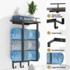 Towel Racks for Bathroom Wall Mounted, Cinati Metal Bath Towel Holder with Wood Shelf and 3 Hooks, Towel Storage for Small Bathroom Decor or RV,