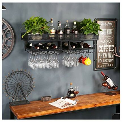 Wall-Mounted Wine Glass Holder Vintage Stylish Simplicity Industrial Stylish Simplicity Goblet Rack Kitchen Cutlery Bottle Holder Creative Decora