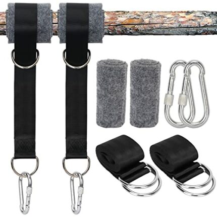 Simpolor Tree Swing Straps Hanging Kit with Two Heavy Duty Carabiners and Carry Pouch (Set of 2), 150 cm Ultra Strong Hammock Strap Holds 1000 lb