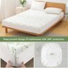 Twin XL Waterproof Mattress Protector, Cooling and Breathable Rayon Made from Bamboo College Dorm Mattress Pad Cover, Deep Pocket Bed Cover-Stret