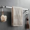 towel shelf Stainless steel Towel rack single towel holder no drilling with hook self adhesive wall mounted for toilet bathroom-50cm