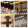 Ceiling Simple Retro Metal Iron Wine Rack Creative Display Stylish Simplicity Goblet Holder Wine Glass Holder Adjustable Height Restaurant Kitche