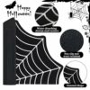 Ceenna Halloween Door Mat Spider Web Doormat Halloween Rug Non Slip Goth Bath Mat Witchy Goth Rugs for Bathroom Kitchen Living Room Indoor Outdoo