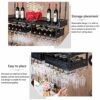 Ceiling Stylish Simplicity Down Bottle Rack Vintage Wrought Iron Metal Inverted Goblet Rack Kitchen Cutlery Bottle Holder Bar Adjustable Height F