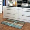 Aslsiy Retro Wooden Board Anchor Kitchen Rug Sea Ocean Kitchen Mat Area Rug Marine Nautical Floor Mat Welcome Non Slip Rug for Kitchen Home Decor