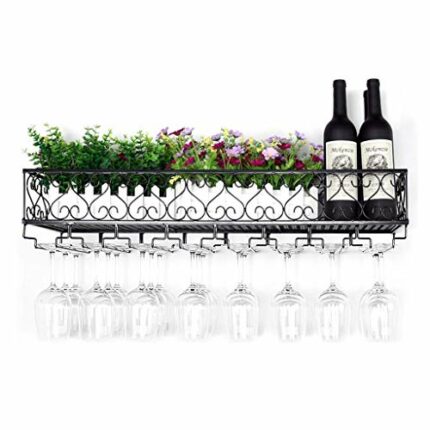 Wall-Mounted Stylish Simplicity Wine Rack Simple Iron Art Creative Display Storage Wine Rack Wine Glass Holder - Restaurant Kitchen Bar Floating