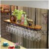 Ceiling Wine Rack Simple Style Multi-Function Display Household Inverted Goblet Wine Rack Restaurant Kitchen Bar Floating Wine Rack (Bronze 100 *
