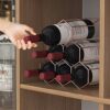 EYLINK Honeycomb Wine Rack, Metal Wine Rack, Countertop Wine Rack Freestanding, Small Wine Holder Stand, Tabletop Wine Storage Holder Rack, Count