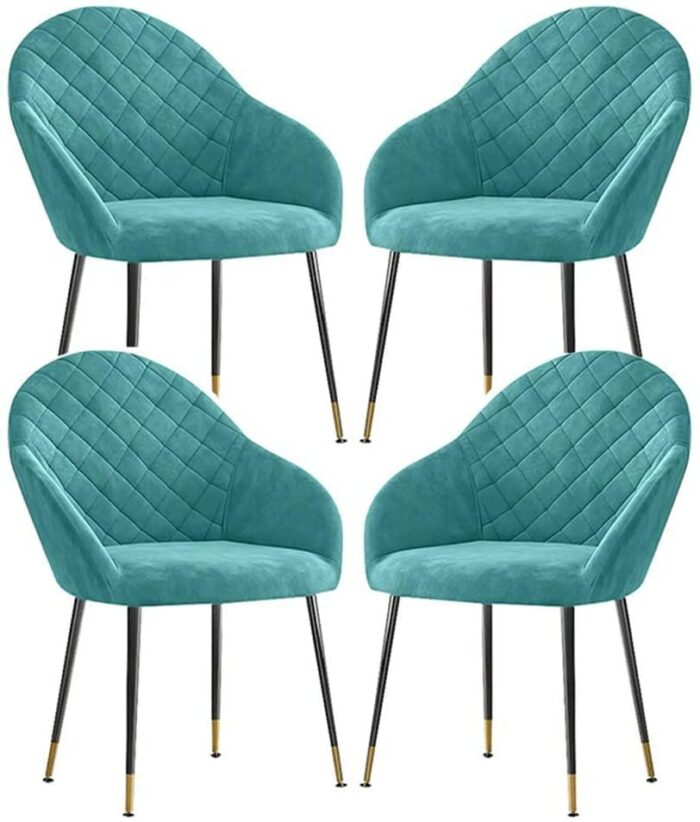 dining chair Business Dining Chairs Set Office Reception Chairs Dining Chair Set of 4 Lovely Bedroom Flannel Fabric Makeup Chair Wrought Iron Fee