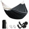 Anyoo Garden Cotton Hammock with 40CM Curved Wooden bar Portable Comfortable Hammock with Compact Travel Bag,Perfect for Indoor/Outdoor Patio Yar