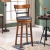 SDFGH 30.5" Barstool Swivel Pub Height Kitchen Dining Bar Chair with Rubber Wood Legs