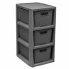 BranQ - Home essential Shelf in rattan design, plastic PP, anthracite, 29.5 x 24 x 48.7 cm