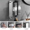 Towel Rail Wall Mounted Bathroom Accessory, Hand Towel Holder Stainless Steel Bathroom Accessories Towel Holder, Bathroom Towel Rails Self Adhesi