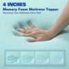 BedLuxury Mattress Topper Memory Foam: 4 Inch Queen Size Gel Colling Mattress Pad Cover with 18'' Deep Pocket for Back Pain Bed Topper with Grey
