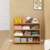 aimu 4 Tier Bamboo Shoe Rack,Shoe Organizer Free Standing Entryway Shoe Tower Shelf,Multi-function Storage Organizer Boots Storage Shelf Home Fur