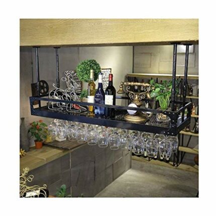 EYLINK Wine Racks,Wine Holder Industrial Wall Mounted Loft Grid Metal Wine Rack Shelf, Wine Bottle Rack Bar Shelf Hanging Storage Shelf for Resta