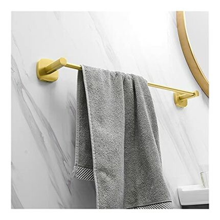 HIGOH Towel Racks, Towel Rail for Bathroom,Brushed Aluminum Bathroom Towel Bar,Wall Mounted Towel Hanger Single Hand Towel Holder,Storage Shelf B