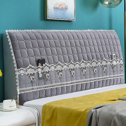 RTYHN Velvet Headboards Covers All-Inclusive Slipcover Bed Head Cover Slip Protector Cover Washable Thicken Elastic Bedside Decoration Protection