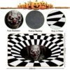 VOKFLYA Halloween 3D Illusion Clown Door Mat Halloween Rug 29 X 17 Non-Slip Scary Doormat for Front Door Indoor Outdoor Welcome Mats for Entrance