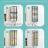 Baffect Metal Towel Rack, Wall mounted Towel Storage Organizer with 3 Support Bar Rails, Heavy-duty Towel Holder with 5 Hanging Hooks for Bathroo