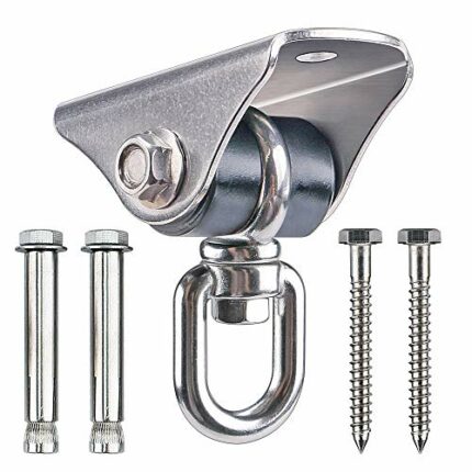 BeneLabel Heavy Duty Swing Hangers, Silent Swing Hook 360°Rotation with SUS304 Stainless Steel, 4 Screw for Concrete Wooden Sets Yoga Hammock Cha