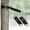 Vigorport Camping Hammock Tree Swing Straps (1.8m) x 2 Hanging kit 4 D-Ring,Extra Long Strap with 2 Heavy Duty Safety Lock Carabiner Hooks for Ki