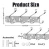 BlackFish Coat Rack Wall Mount,Rhinestone Type Wall Mounted Coat Rack - 4 Hooks,Purse Hanger,Coat Hanger Wall Mount,Wall Coat Rack for Bathroom K