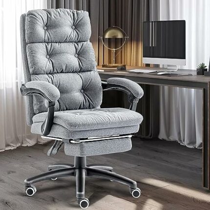 Centro Executive Office Chair, Office Chair For Home, Ergonomic Computer Desk Chair With Footrest Extra Padded Comfy Gaming Chair 360° Swivel