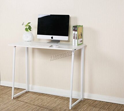 WestWood Foldable Computer Desk Folding Laptop PC Table Home Office Furniture Study Gaming Desktop Workstation WW-CD03 White