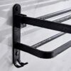 Towel Rack Towel Rail Foldable With Hook Towel Rack Bathroom Black Space Aluminum Rack Kitchen And Bathroom Hotel Office 60cm (Size : 60cm)