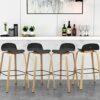 SDFGH Set of 4 Barstools 30inch Pub Chairs w/Low Back&Metal Legs