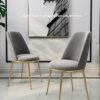 dining chair Kitchen Dining Room Furniture Chairs Simple Design Velvet Dining Chair With Backrest Sturdy Metal Legs For Office Lounge Dining Kitc