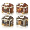 Treasure Chest Party Favor Box，Pirate Treasure Chest For Kids，Pirate Birthday Party Supplies,12Pce Pirate Gift Box