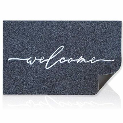 AAZZKANG Welcome Mat Outdoor with Durable Non Slip Rubber Backing Ultra Absorb Mud Easy Clean Entry Door Mat