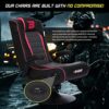 BraZen Serpent 2.1 Bluetooth Surround Sound Gaming Chair Foldable Pu Leather Seat with Pedestal Base - Pink