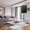 TV Wall Bracket Tilts Swivels Extends, TV Wall Mount Bracket for Most 13-42 Inch Flat&Curved TVs up to 15kg, Max. VESA 200x200mm