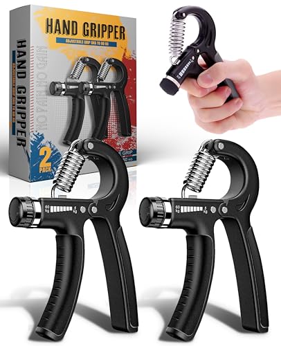 K-MART 2 Pack Hand Grip Strengthener Adjustable 5-60 kg - hand exerciser grip strengthener with Stainless Steel Spring for Muscle Building and In