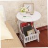VONGLYHOO Small Side Table with Storage Shelf Table White Nightstand End Table Small Bedside Table for Bedroom Living Room Decor Side End Table N