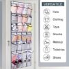 AOODA 28 Large Mesh Pockets Over The Door Shoe Rack, Hanging Shoe Organizer for Closet Hanging Shoe Rack Holder Hanger, White