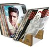 Vinyl Buddy, Vinyl Record Storage for 50 LPs, Made from Natural Wood with Two Acrylic End Panels (Teak Finish)