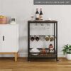 CNAOHGHN Serving Trolley Kitchen Trolley Cart, Wine Rack Storage Shelf, Lockable Wheels Wine Rack Cabinet for Home Bar Furniture
