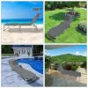 VOUNOT Folding Sun Loungers Set of 2, Sunbed with Adjustable Backrest & Sunshade for Garden, Beach, Patio, Pool, Camp, Load 110 kg, Grey