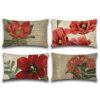 Artscope Set of 4 Decorative Cushion Covers 45x45cm, Tropical Plants Waterproof Throw Pillow Covers, Perfect to Outdoor Patio Garden Bench Living