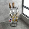 BeShero Revolving Shoe Tree Rack,Metal Revolving Shoe Rack,Round Shoe Storage Stand- Three Tier Home Shoe Organizer - Holds Up to 12 Pairs of Sho